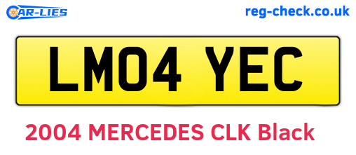 LM04YEC are the vehicle registration plates.