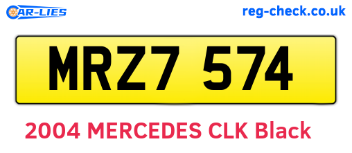 MRZ7574 are the vehicle registration plates.