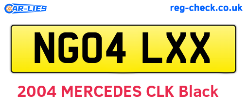 NG04LXX are the vehicle registration plates.