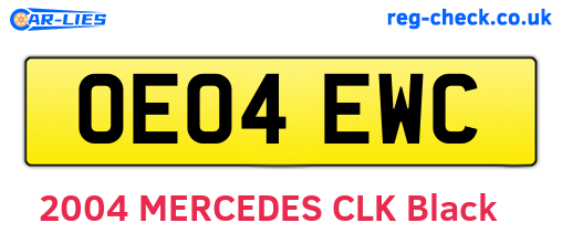 OE04EWC are the vehicle registration plates.