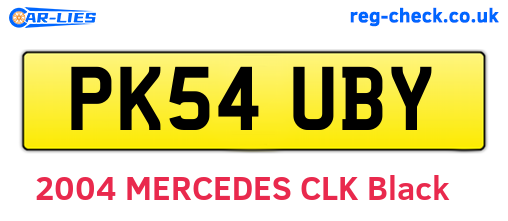 PK54UBY are the vehicle registration plates.