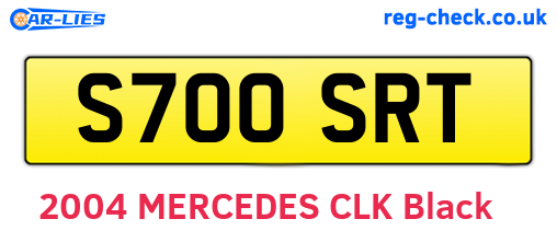 S700SRT are the vehicle registration plates.