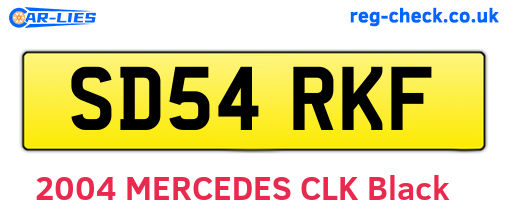 SD54RKF are the vehicle registration plates.