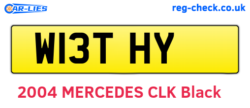 W13THY are the vehicle registration plates.