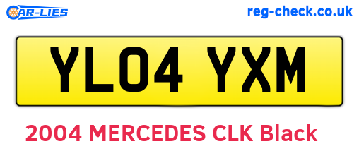 YL04YXM are the vehicle registration plates.