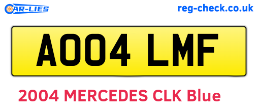 AO04LMF are the vehicle registration plates.