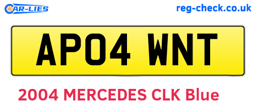 AP04WNT are the vehicle registration plates.