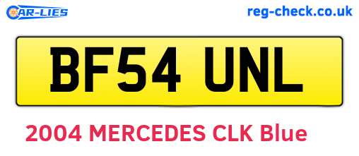 BF54UNL are the vehicle registration plates.