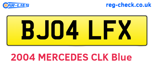 BJ04LFX are the vehicle registration plates.