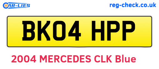BK04HPP are the vehicle registration plates.