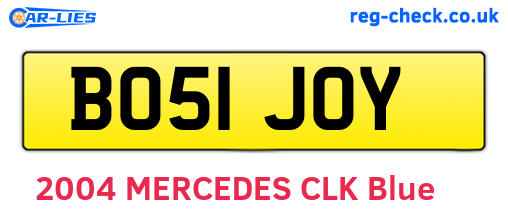 BO51JOY are the vehicle registration plates.