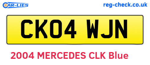 CK04WJN are the vehicle registration plates.