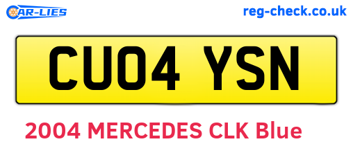 CU04YSN are the vehicle registration plates.