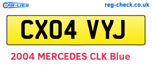 CX04VYJ are the vehicle registration plates.