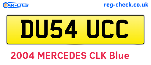 DU54UCC are the vehicle registration plates.