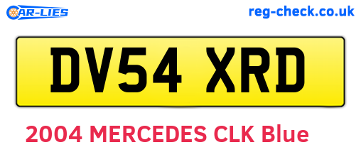 DV54XRD are the vehicle registration plates.