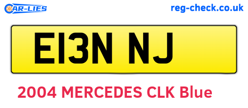 E13NNJ are the vehicle registration plates.