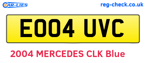 EO04UVC are the vehicle registration plates.