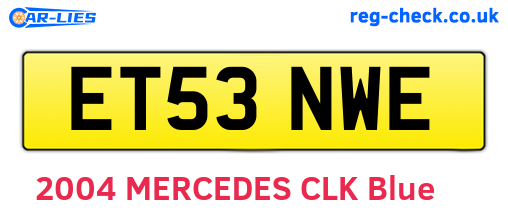 ET53NWE are the vehicle registration plates.