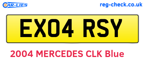 EX04RSY are the vehicle registration plates.