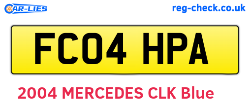 FC04HPA are the vehicle registration plates.