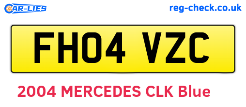 FH04VZC are the vehicle registration plates.