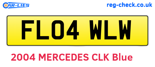 FL04WLW are the vehicle registration plates.