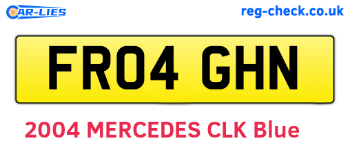 FR04GHN are the vehicle registration plates.