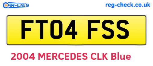FT04FSS are the vehicle registration plates.