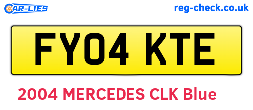 FY04KTE are the vehicle registration plates.