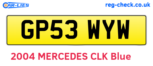 GP53WYW are the vehicle registration plates.