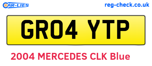 GR04YTP are the vehicle registration plates.