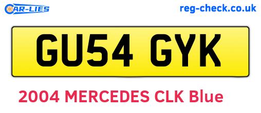 GU54GYK are the vehicle registration plates.