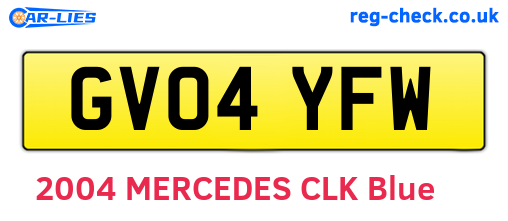 GV04YFW are the vehicle registration plates.