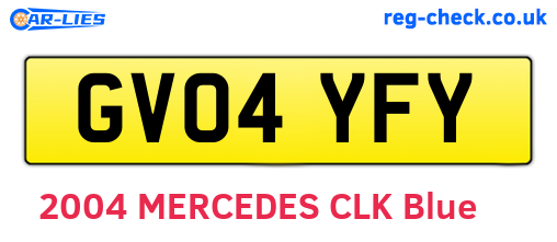 GV04YFY are the vehicle registration plates.