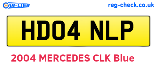 HD04NLP are the vehicle registration plates.