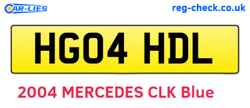HG04HDL are the vehicle registration plates.