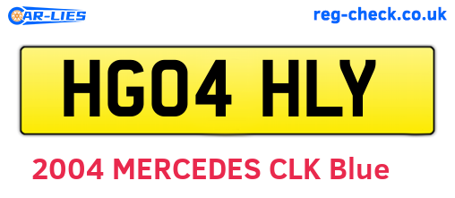 HG04HLY are the vehicle registration plates.