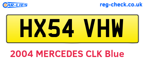 HX54VHW are the vehicle registration plates.