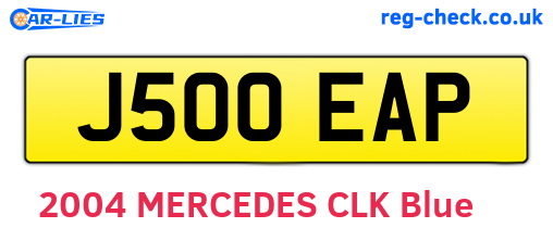 J500EAP are the vehicle registration plates.