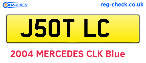 J50TLC are the vehicle registration plates.
