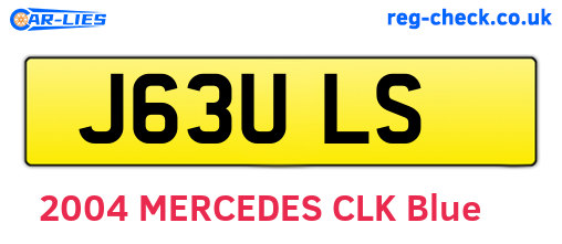 J63ULS are the vehicle registration plates.
