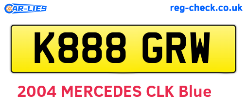 K888GRW are the vehicle registration plates.