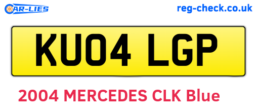 KU04LGP are the vehicle registration plates.