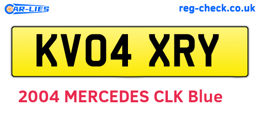 KV04XRY are the vehicle registration plates.