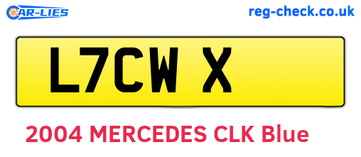 L7CWX are the vehicle registration plates.