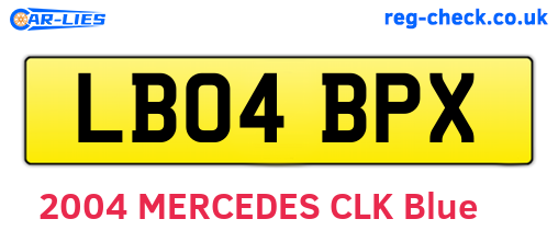 LB04BPX are the vehicle registration plates.