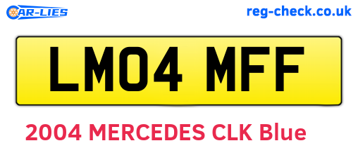 LM04MFF are the vehicle registration plates.