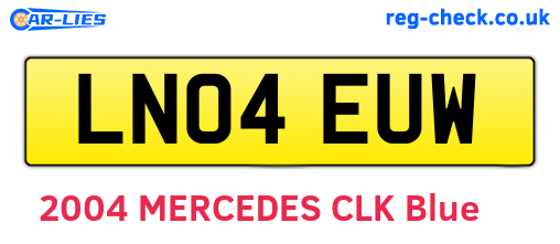LN04EUW are the vehicle registration plates.