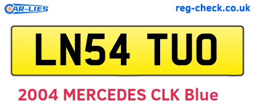 LN54TUO are the vehicle registration plates.